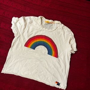 aviator nation cropped rainbow shirt